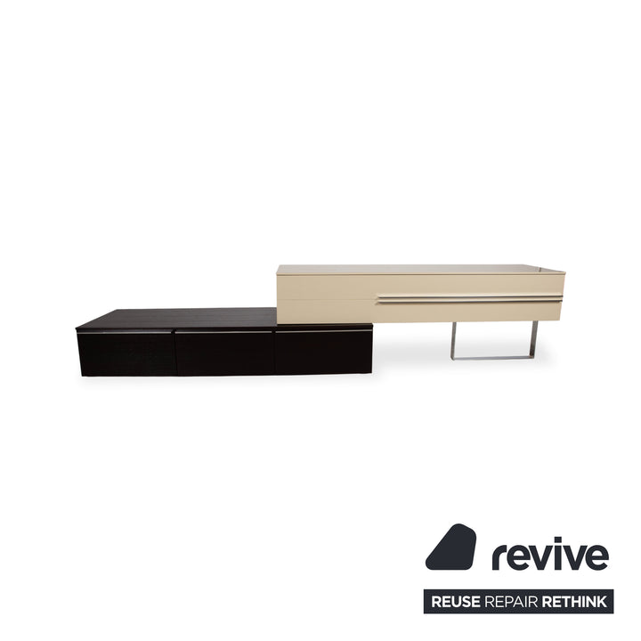 Misura Emme Holz Chrom Sideboard Beige Creme Schwarz manuelle Funktion