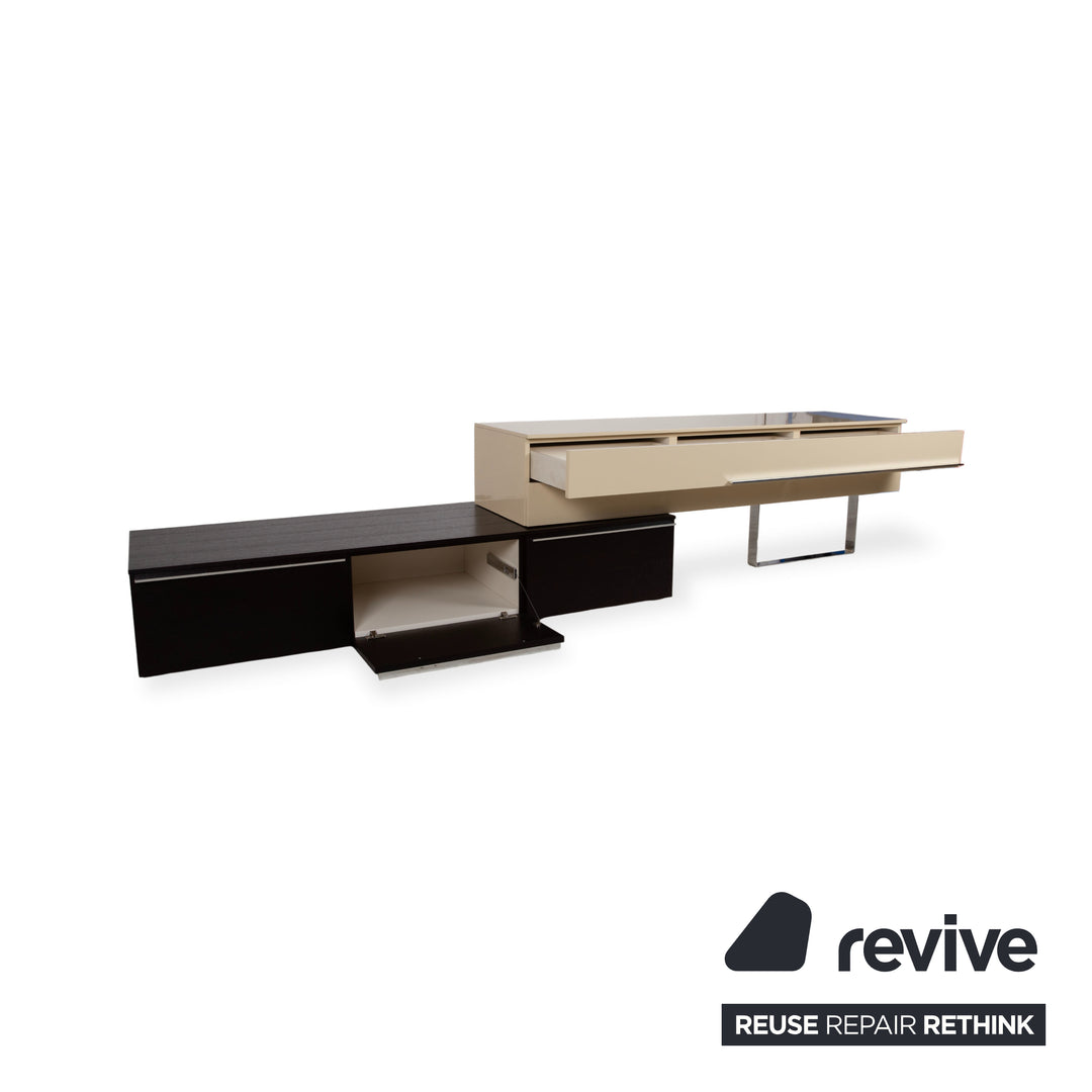Misura Emme Holz Chrom Sideboard Beige Creme Schwarz manuelle Funktion