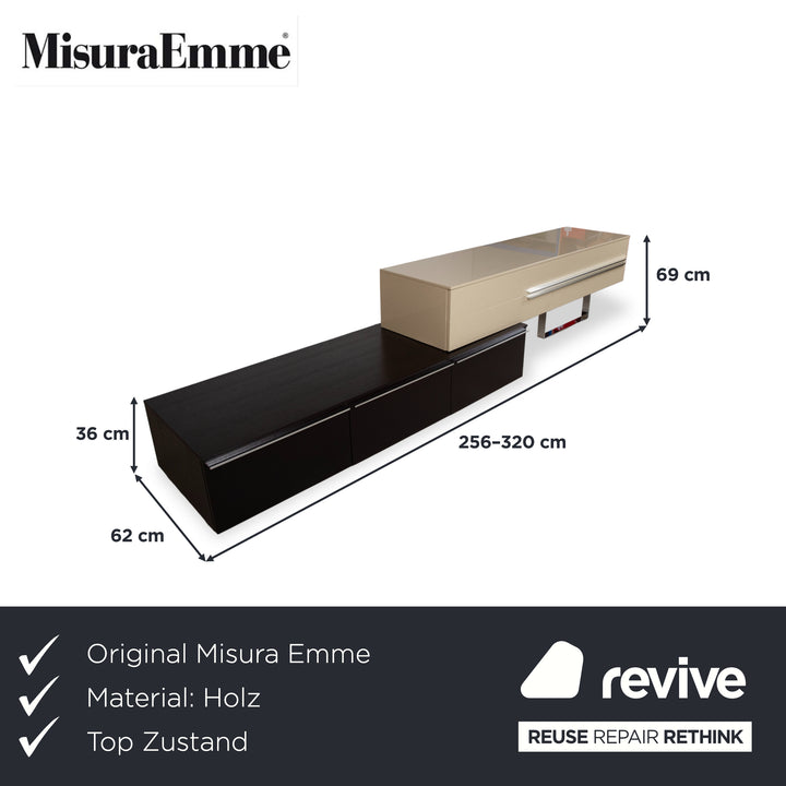 Misura Emme Holz Chrom Sideboard Beige Creme Schwarz manuelle Funktion