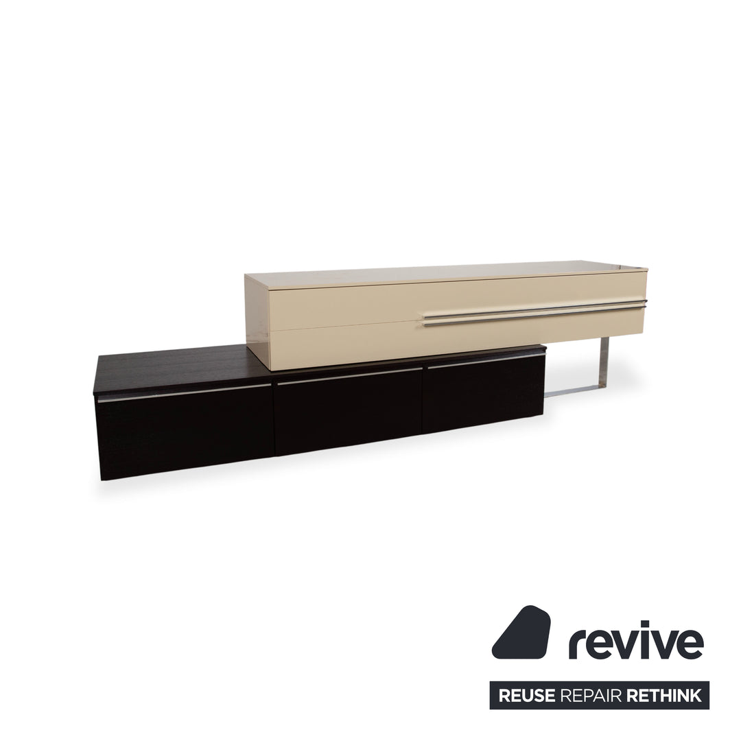 Misura Emme Holz Chrom Sideboard Beige Creme Schwarz manuelle Funktion