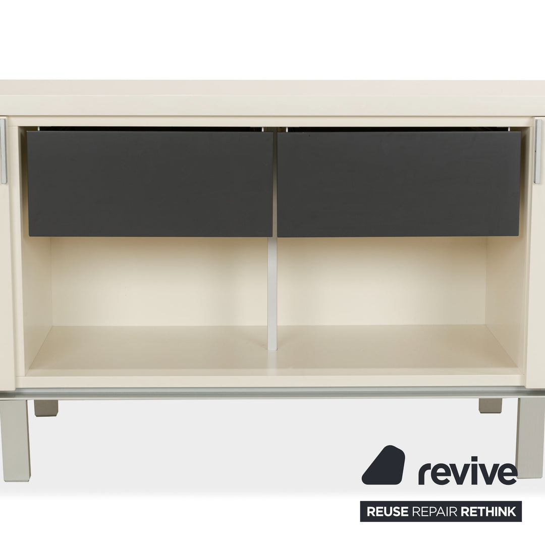 Misura Emme PENTAGRAMMA Holz Sideboard Weiß Grau Schubladen