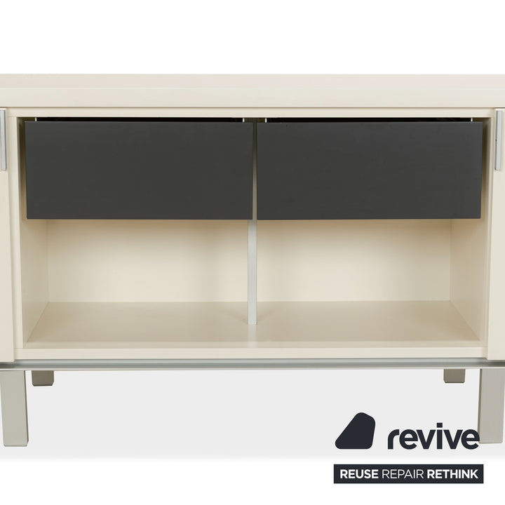 Misura Emme PENTAGRAMMA Holz Sideboard Weiß Grau Schubladen