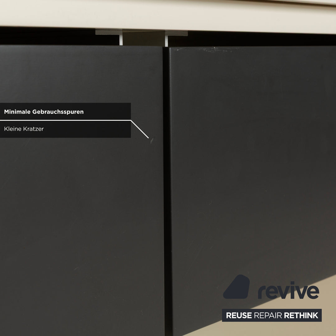 Misura Emme PENTAGRAMMA Holz Sideboard Weiß Grau Schubladen