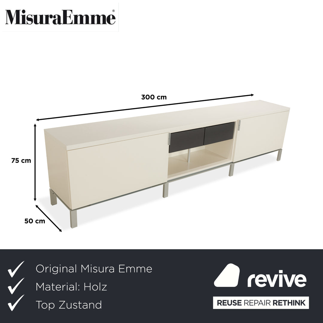 Misura Emme PENTAGRAMMA Holz Sideboard Weiß Grau Schubladen