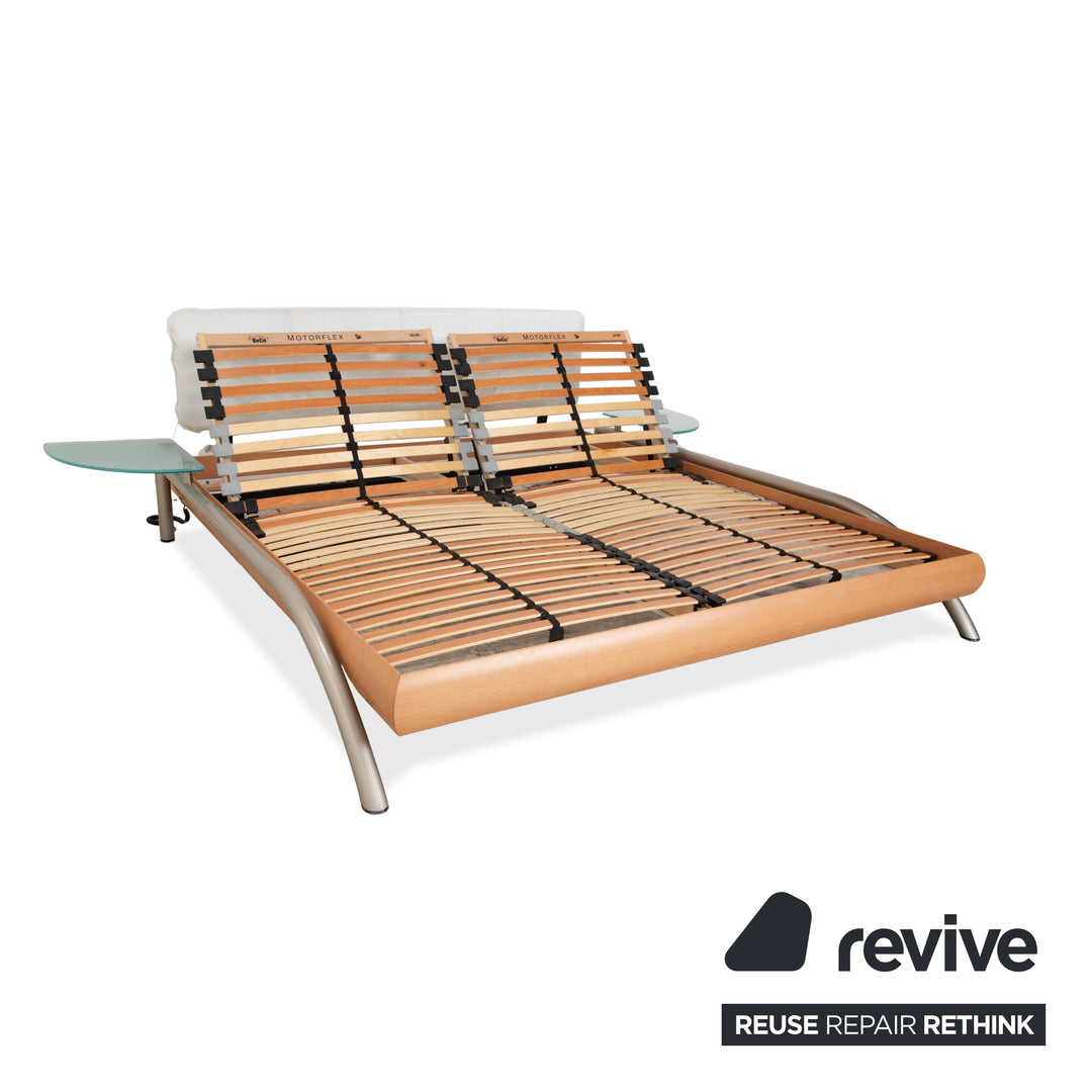 Möller Design double bed, wood, brown, 180x200cm, including electric slatted frame