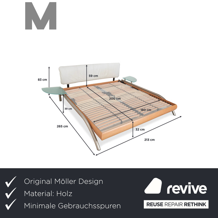 Möller Design double bed, wood, brown, 180x200cm, including electric slatted frame