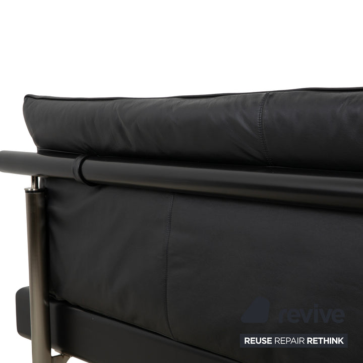 Möller Design Leder Holz Bett Schwarz Silber 200x200