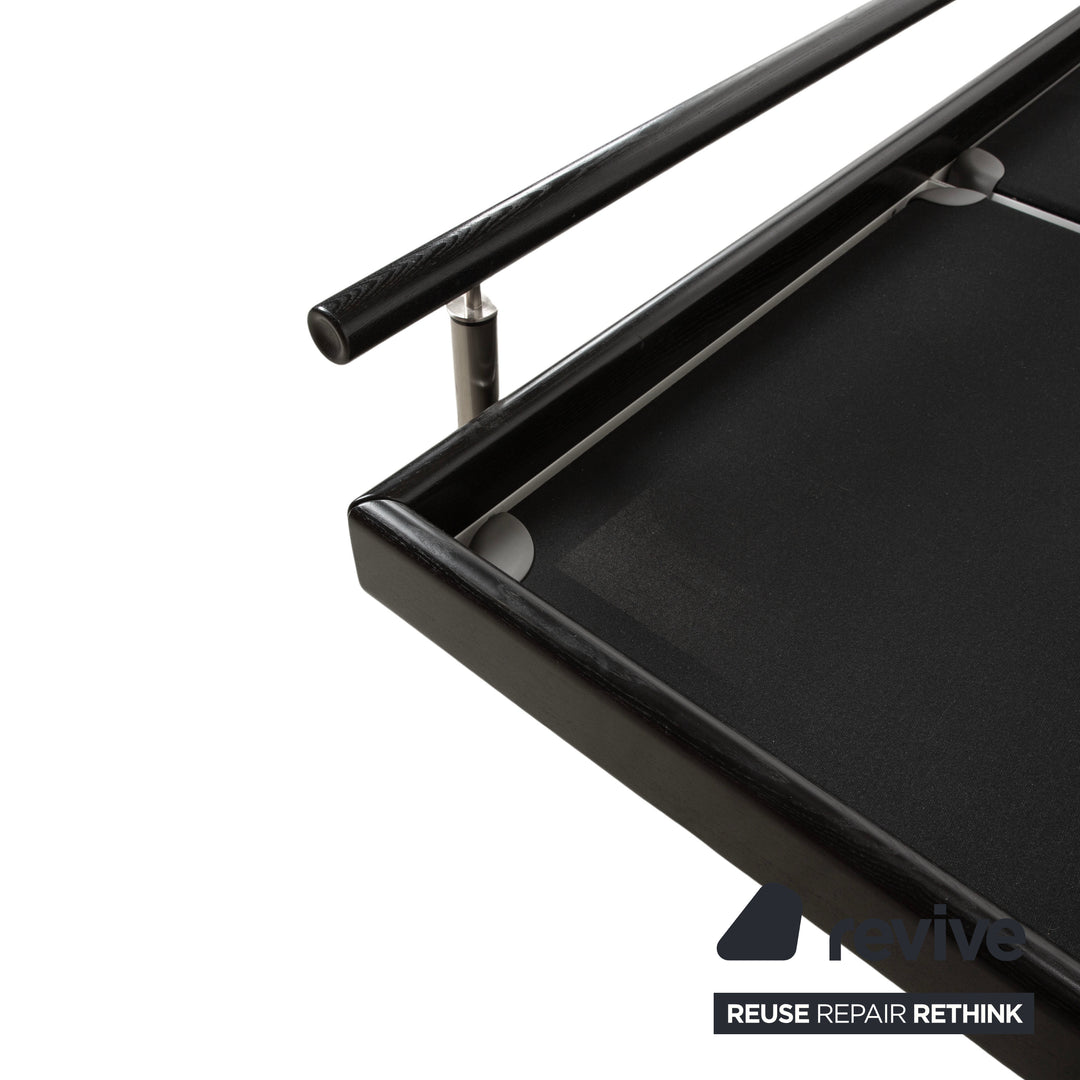 Möller Design Leder Holz Bett Schwarz Silber 200x200