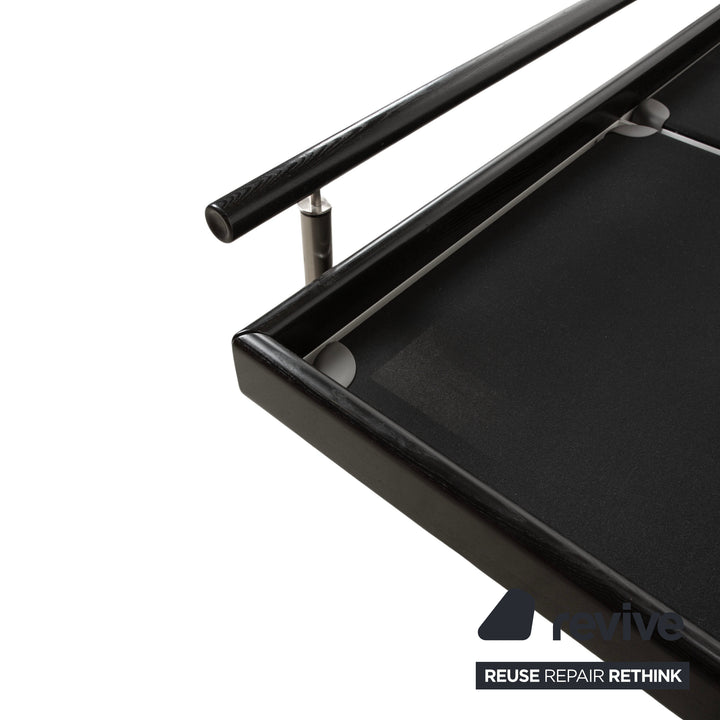 Möller Design Leder Holz Bett Schwarz Silber 200x200