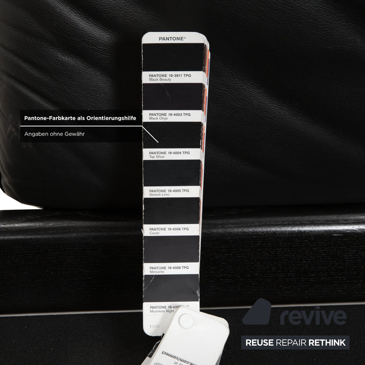 Möller Design Leder Holz Bett Schwarz Silber 200x200