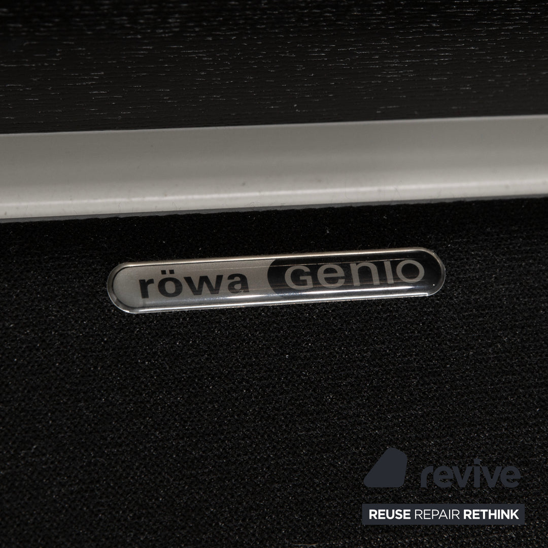 Möller Design Leder Holz Bett Schwarz Silber 200x200