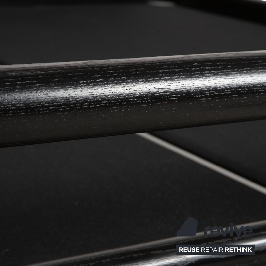 Möller Design Leder Holz Bett Schwarz Silber 200x200