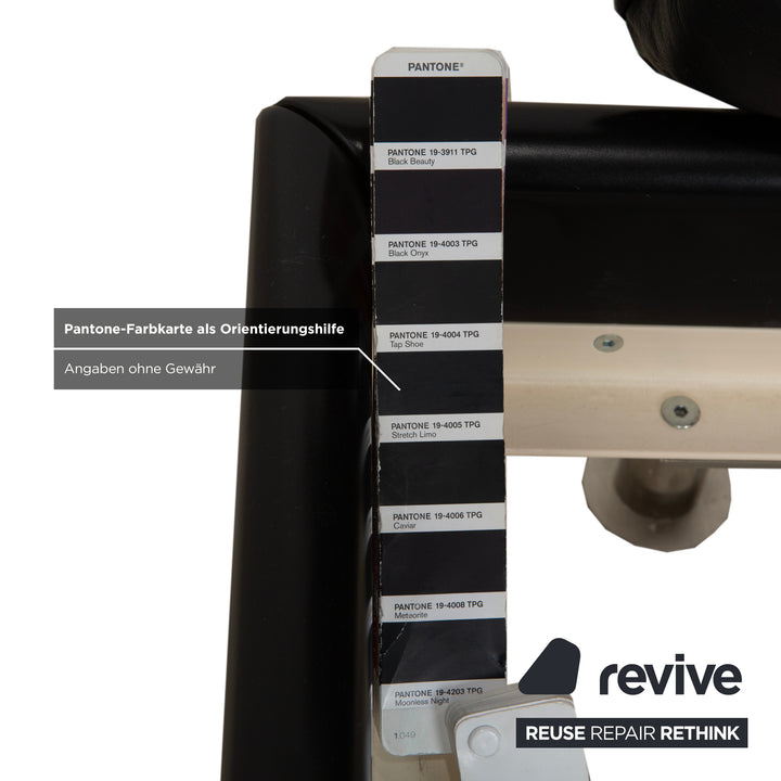 Möller Design Leder Holz Bett Schwarz Silber 200x200