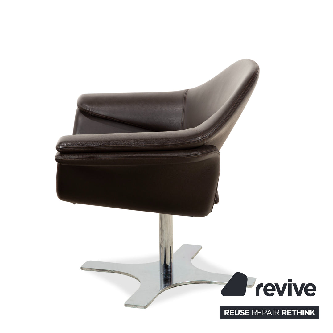 Molteni Hi-Cove Leder 2x Sessel Braun manuelle Drehfunktion