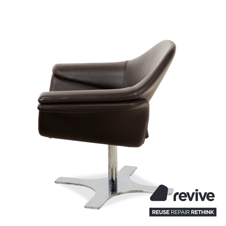 Molteni Hi-Cove Leder 2x Sessel Braun manuelle Drehfunktion