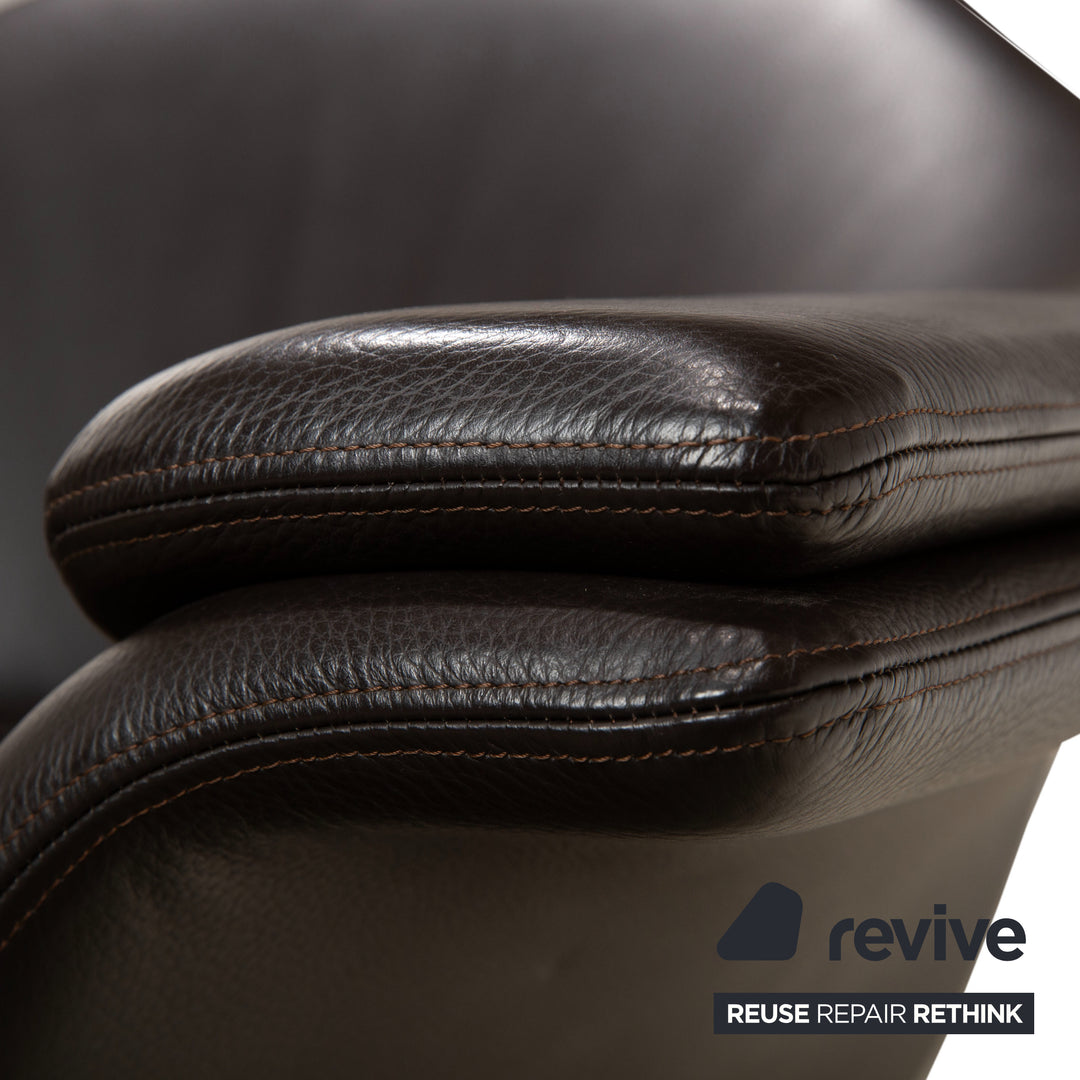 Molteni Hi-Cove Leder 2x Sessel Braun manuelle Drehfunktion