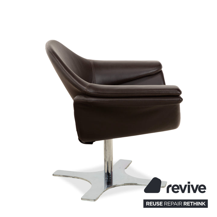 Molteni Hi-Cove Leder 2x Sessel Braun manuelle Drehfunktion