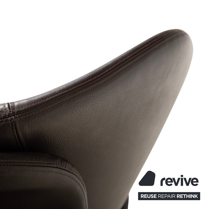 Molteni Hi-Cove Leder Sessel Braun manuelle Drehfunktion