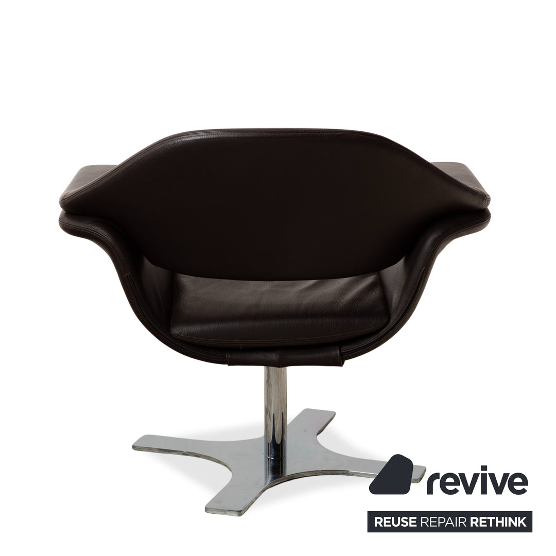 Molteni Hi-Cove Leder Sessel Braun manuelle Drehfunktion