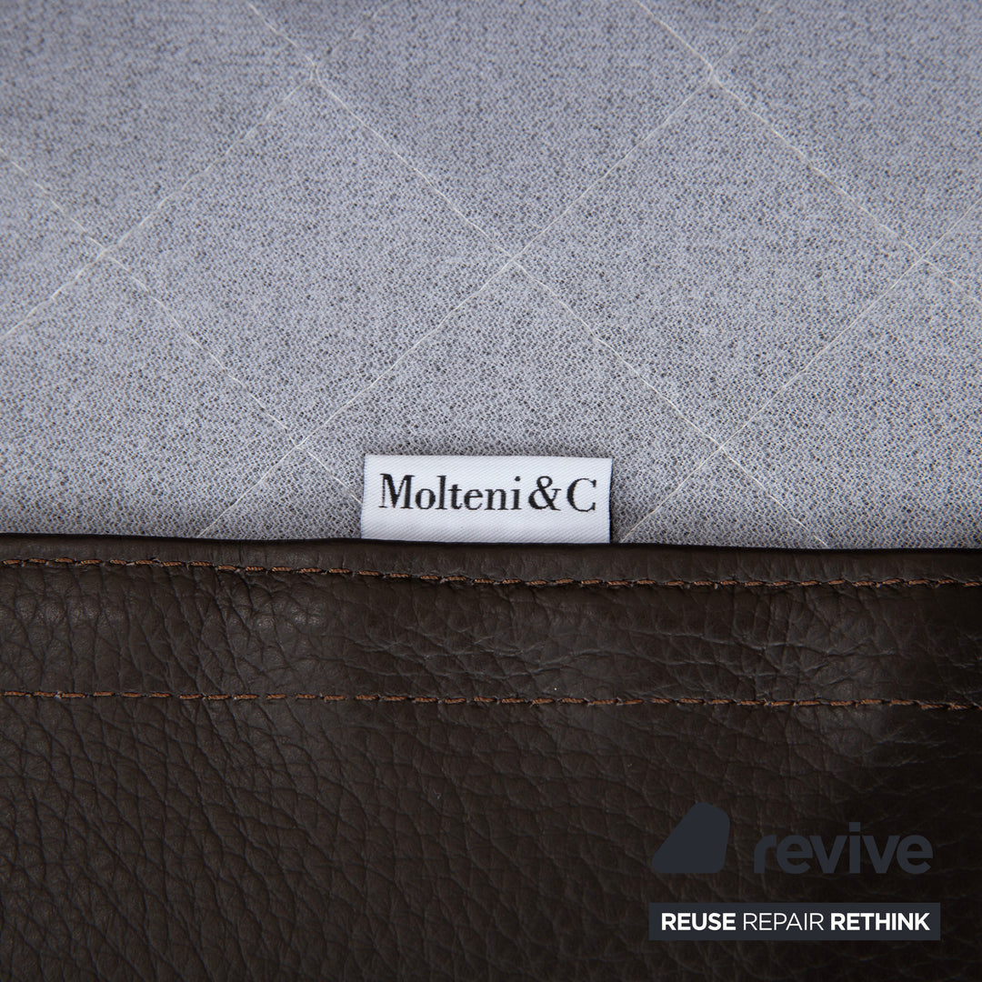 Molteni Hi-Cove Leder Sessel Braun manuelle Drehfunktion