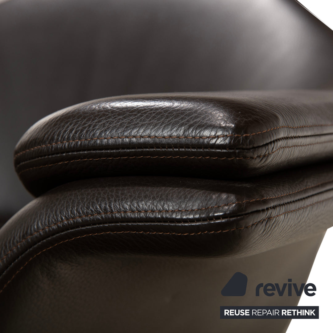 Molteni Hi-Cove Leder Sessel Braun manuelle Drehfunktion