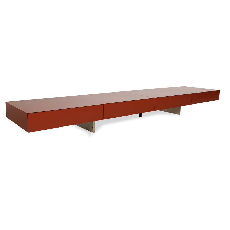 Buffet bas en bois rouge Molteni Pass avec tiroirs