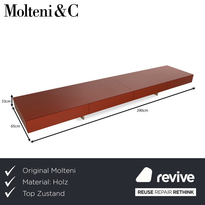 Molteni Pass Holz Sideboard Rot Lowboard Schubladen
