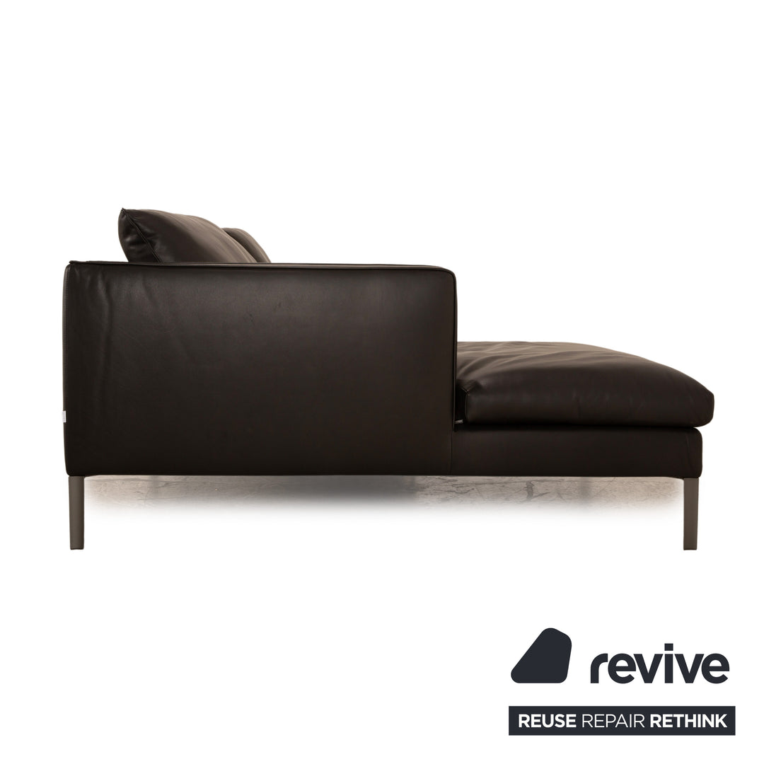 Molteni Paul Leather Corner Sofa Recamiere Left Black Sofa Couch