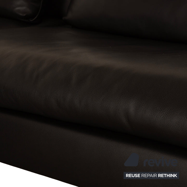 Molteni Paul Leather Corner Sofa Recamiere Left Black Sofa Couch