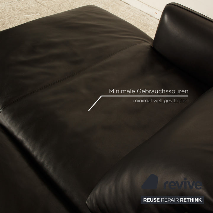 Molteni Paul Leather Corner Sofa Recamiere Left Black Sofa Couch