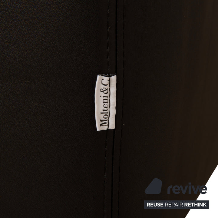 Molteni Paul Leather Corner Sofa Recamiere Left Black Sofa Couch