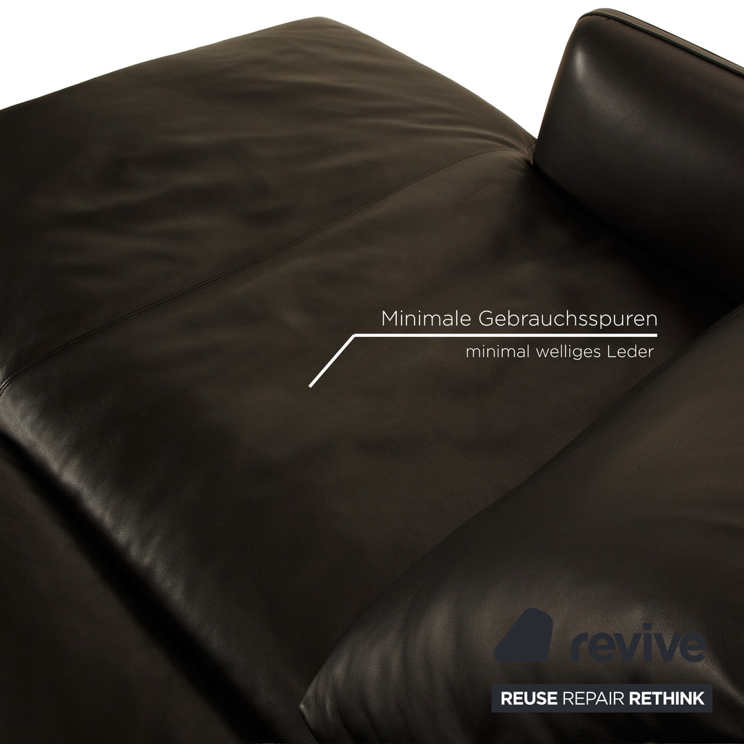 Molteni Paul Leather Corner Sofa Recamiere Left Black Sofa Couch
