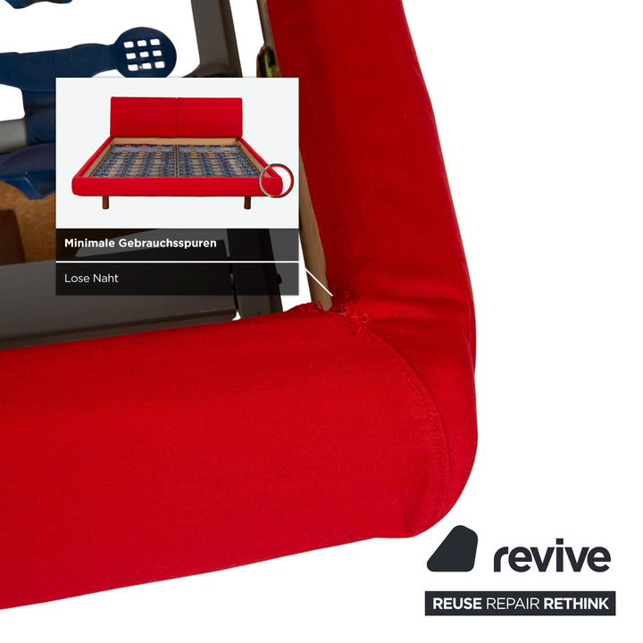 Molteni Stoff Bett Rot 180x200