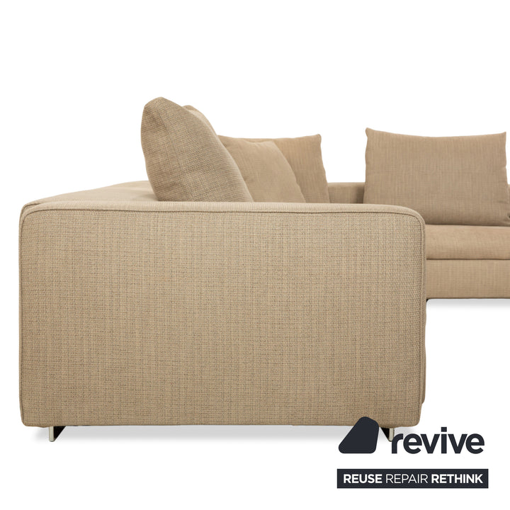 Molteni Turner Stoff Ecksofa Beige Sand Sofa Couch manuelle Funktion
