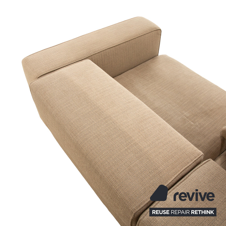 Molteni Turner Stoff Ecksofa Beige Sand Sofa Couch manuelle Funktion