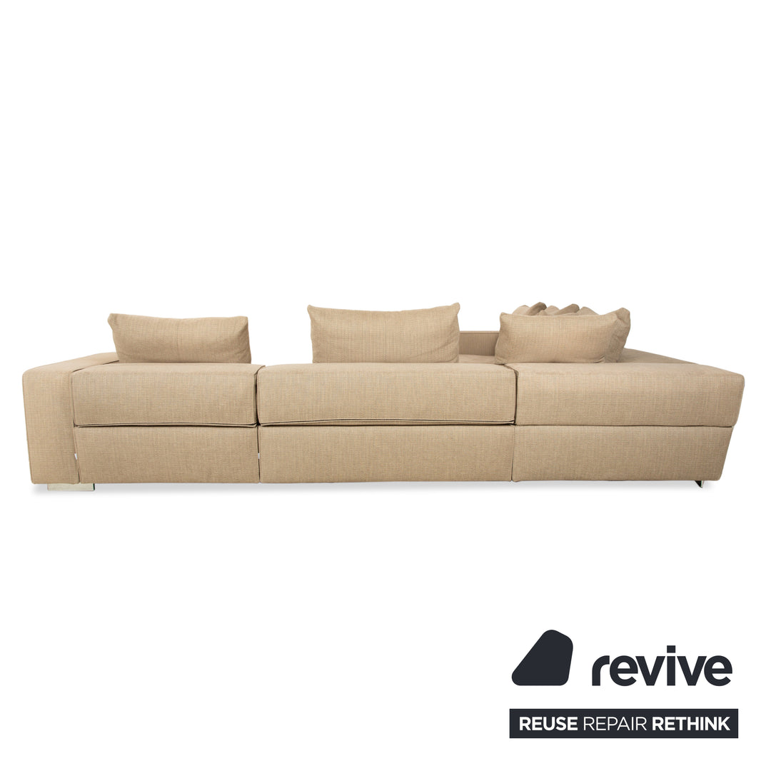 Molteni Turner Stoff Ecksofa Beige Sand Sofa Couch manuelle Funktion