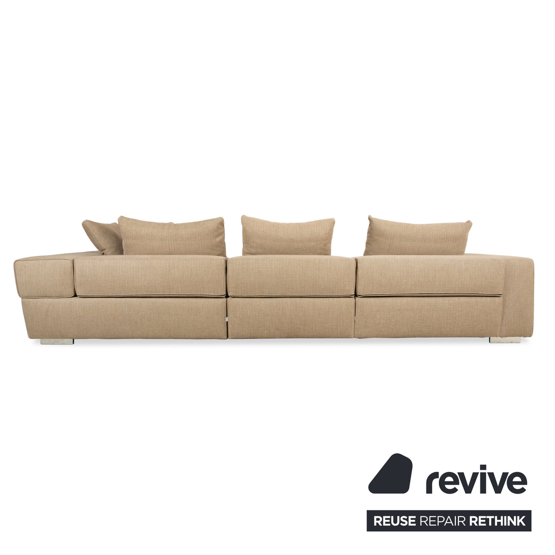 Molteni Turner Stoff Ecksofa Beige Sand Sofa Couch manuelle Funktion