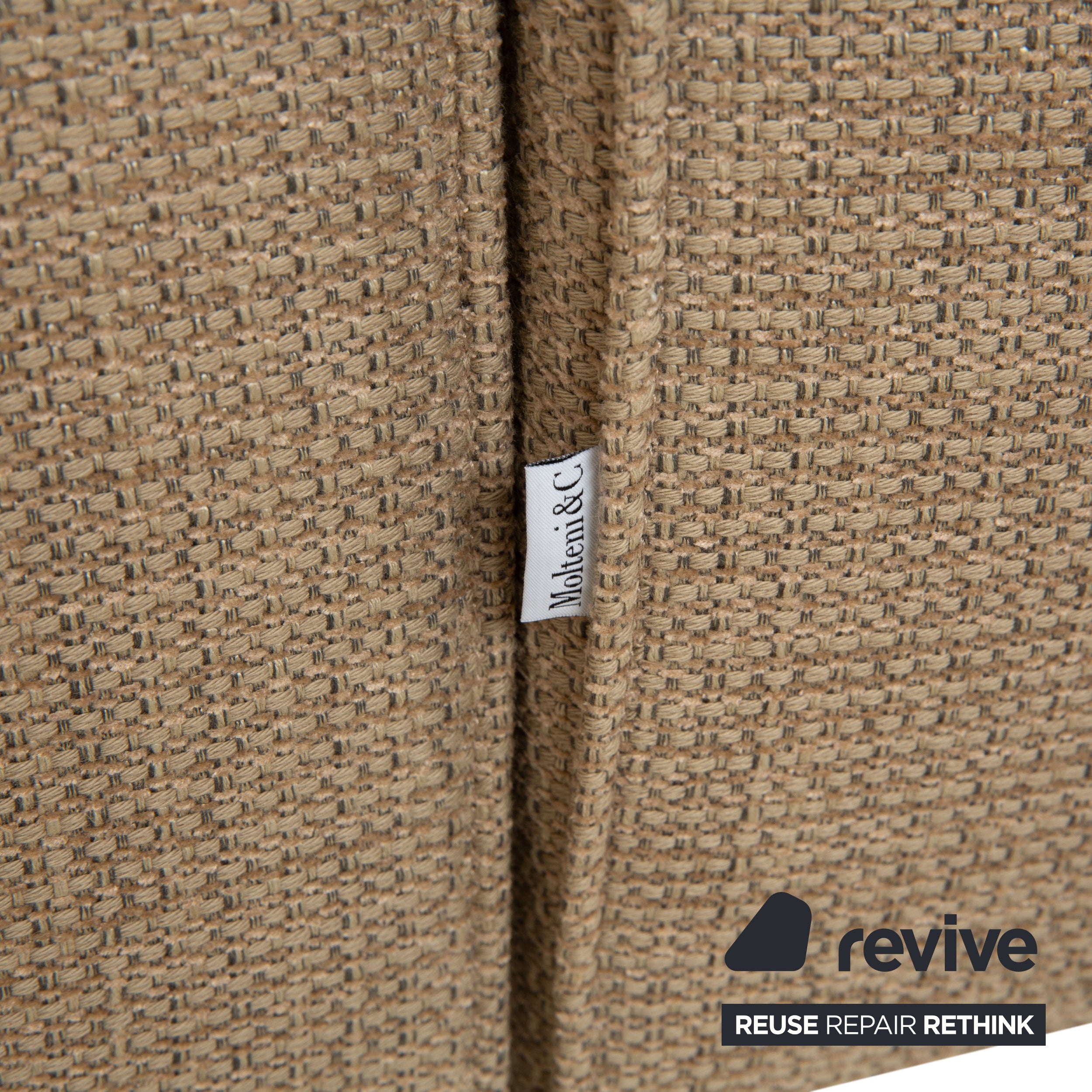 Molteni Turner Stoff Ecksofa Beige Sand Sofa Couch manuelle Funktion