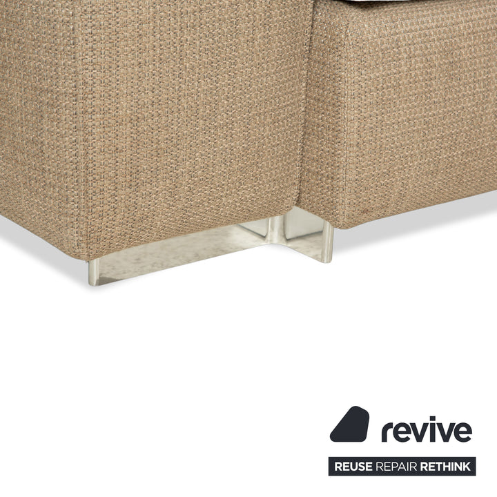Molteni Turner Stoff Ecksofa Beige Sand Sofa Couch manuelle Funktion