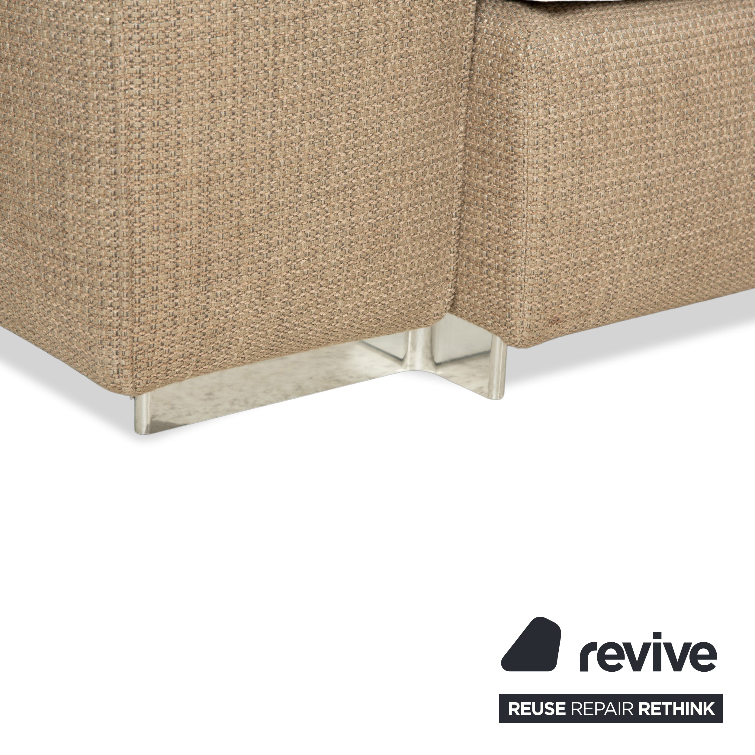 Molteni Turner Stoff Ecksofa Beige Sand Sofa Couch manuelle Funktion