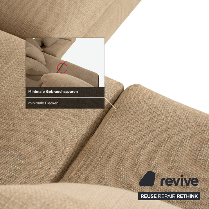 Molteni Turner Stoff Ecksofa Beige Sand Sofa Couch manuelle Funktion