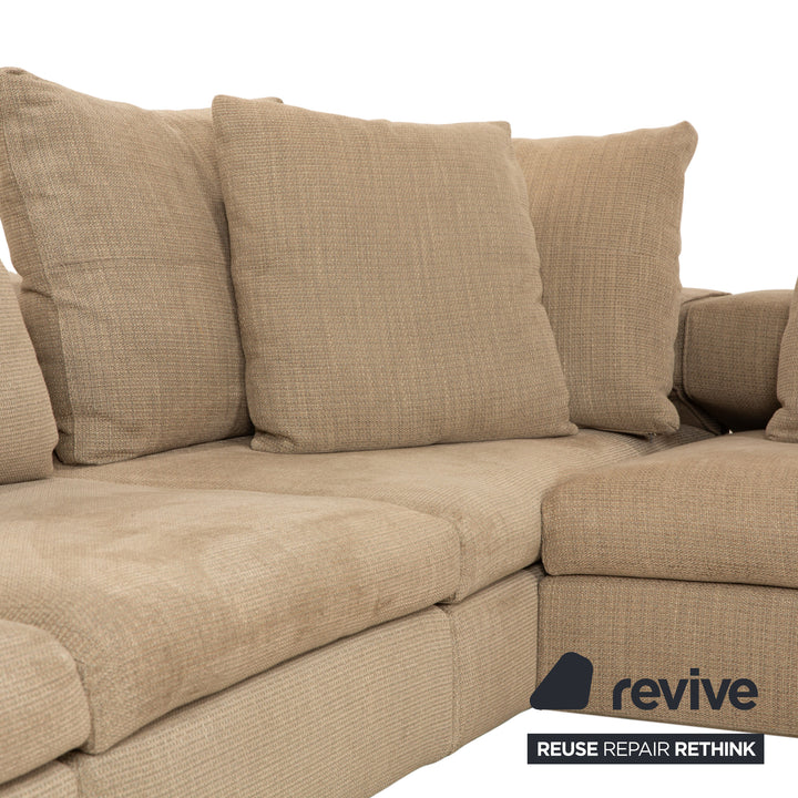Molteni Turner Stoff Ecksofa Beige Sand Sofa Couch manuelle Funktion