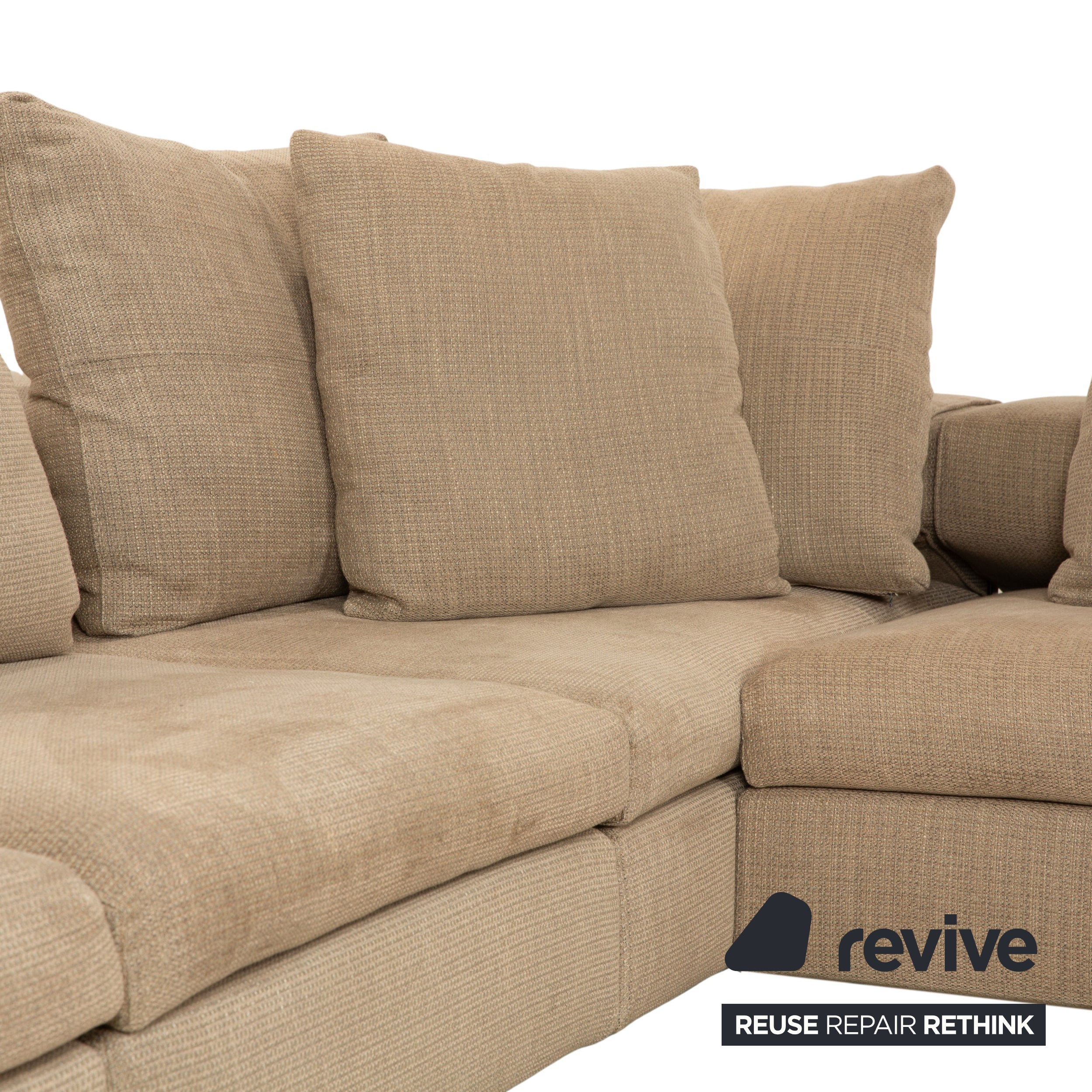 Molteni Turner Stoff Ecksofa Beige Sand Sofa Couch manuelle Funktion