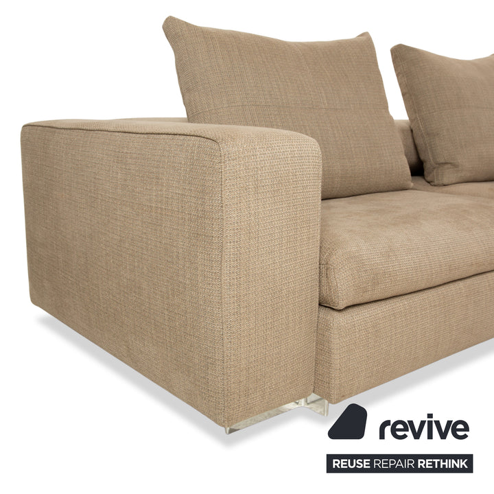 Molteni Turner Stoff Ecksofa Beige Sand Sofa Couch manuelle Funktion