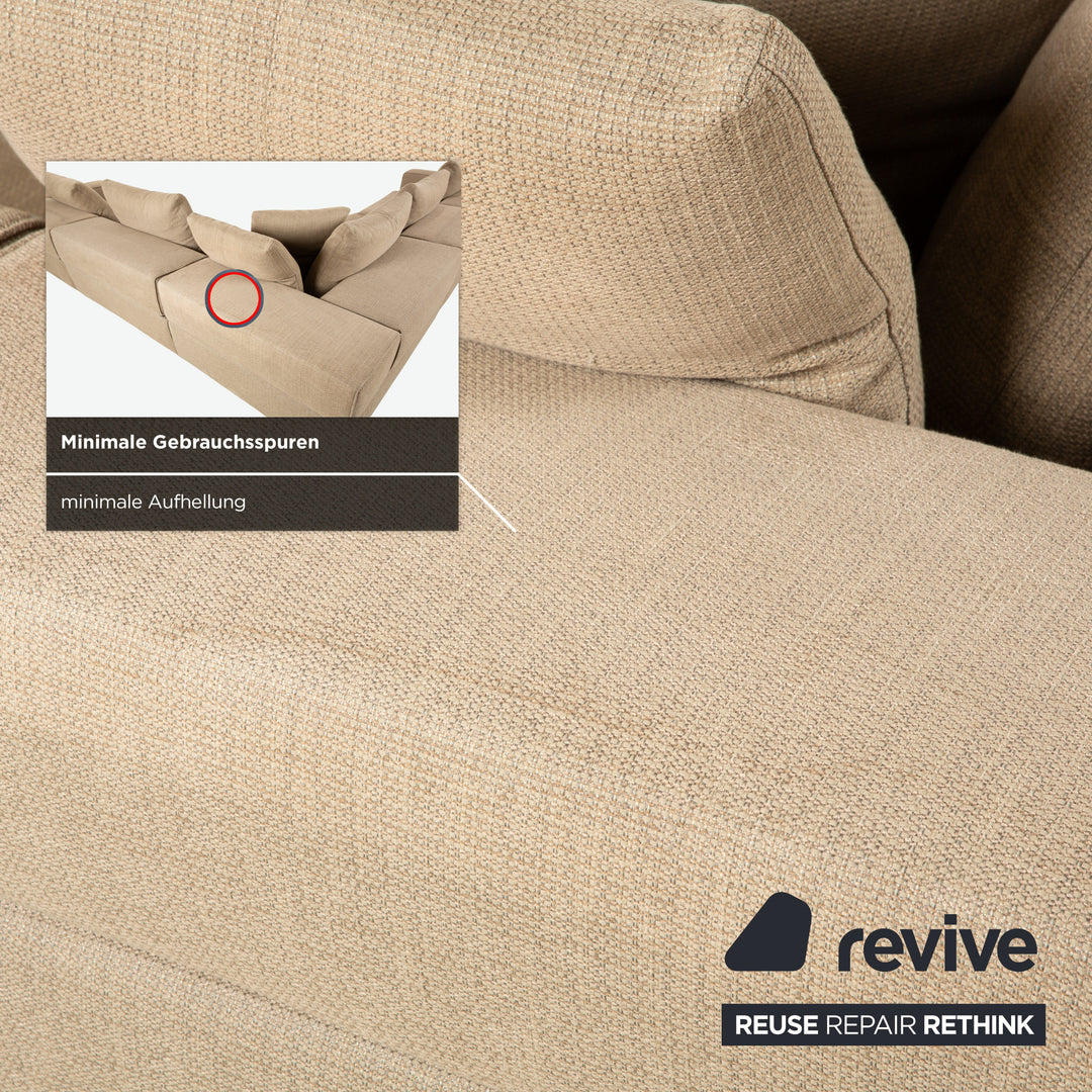 Molteni Turner Stoff Ecksofa Beige Sand Sofa Couch manuelle Funktion