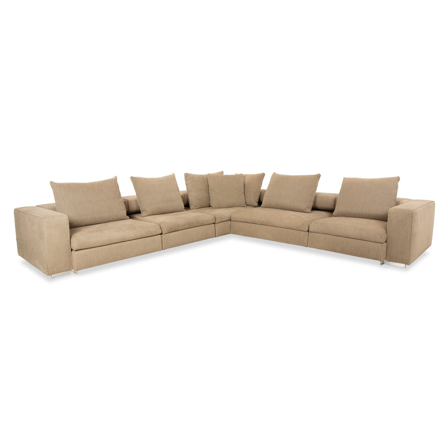 Molteni Turner Stoff Ecksofa Beige Sand Sofa Couch manuelle Funktion