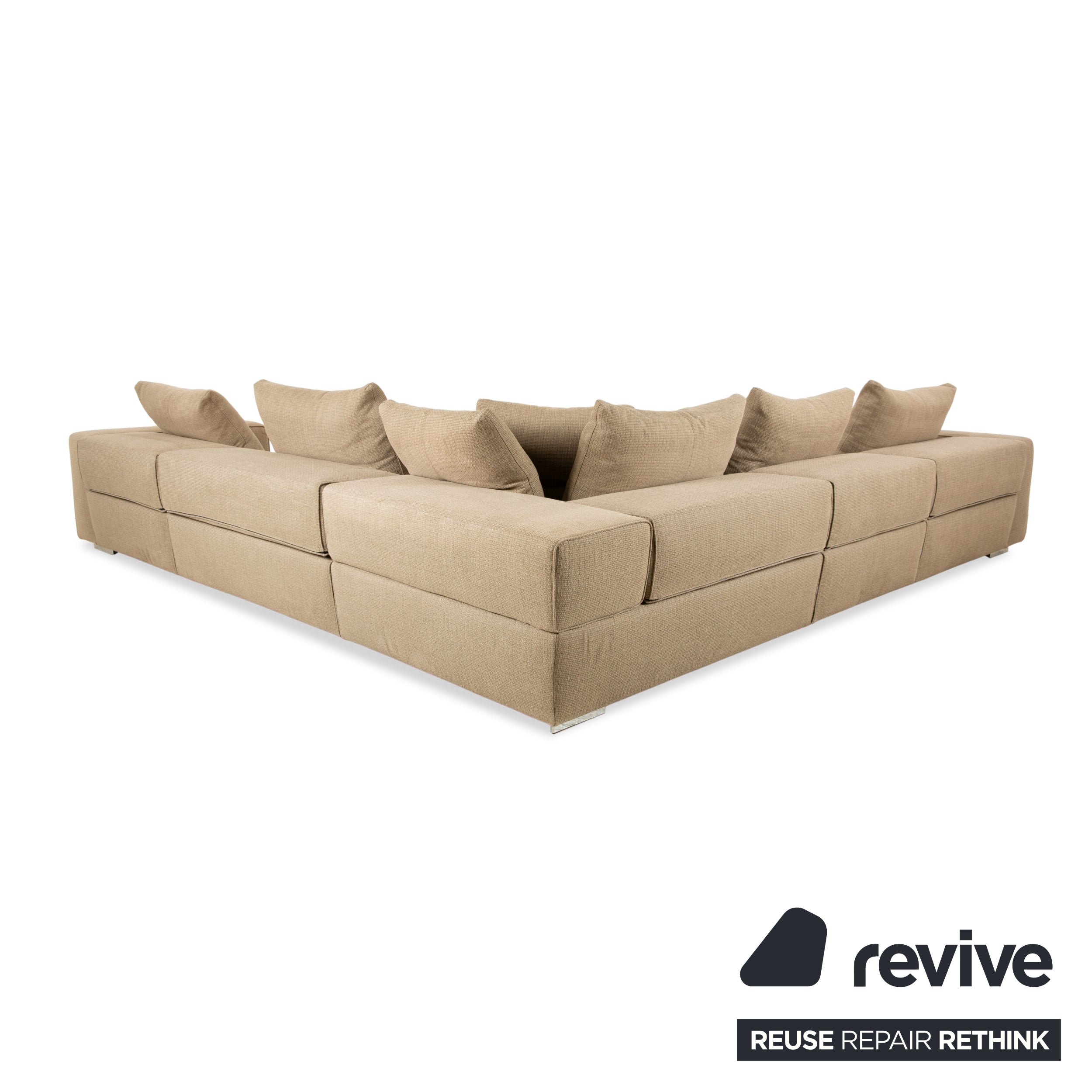 Molteni Turner Stoff Ecksofa Beige Sand Sofa Couch manuelle Funktion