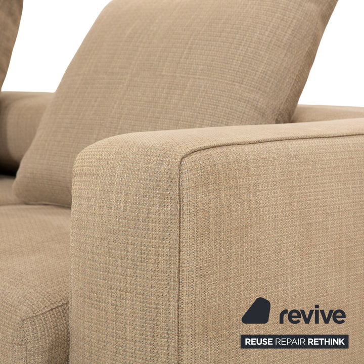 Molteni Turner Stoff Ecksofa Beige Sand Sofa Couch manuelle Funktion