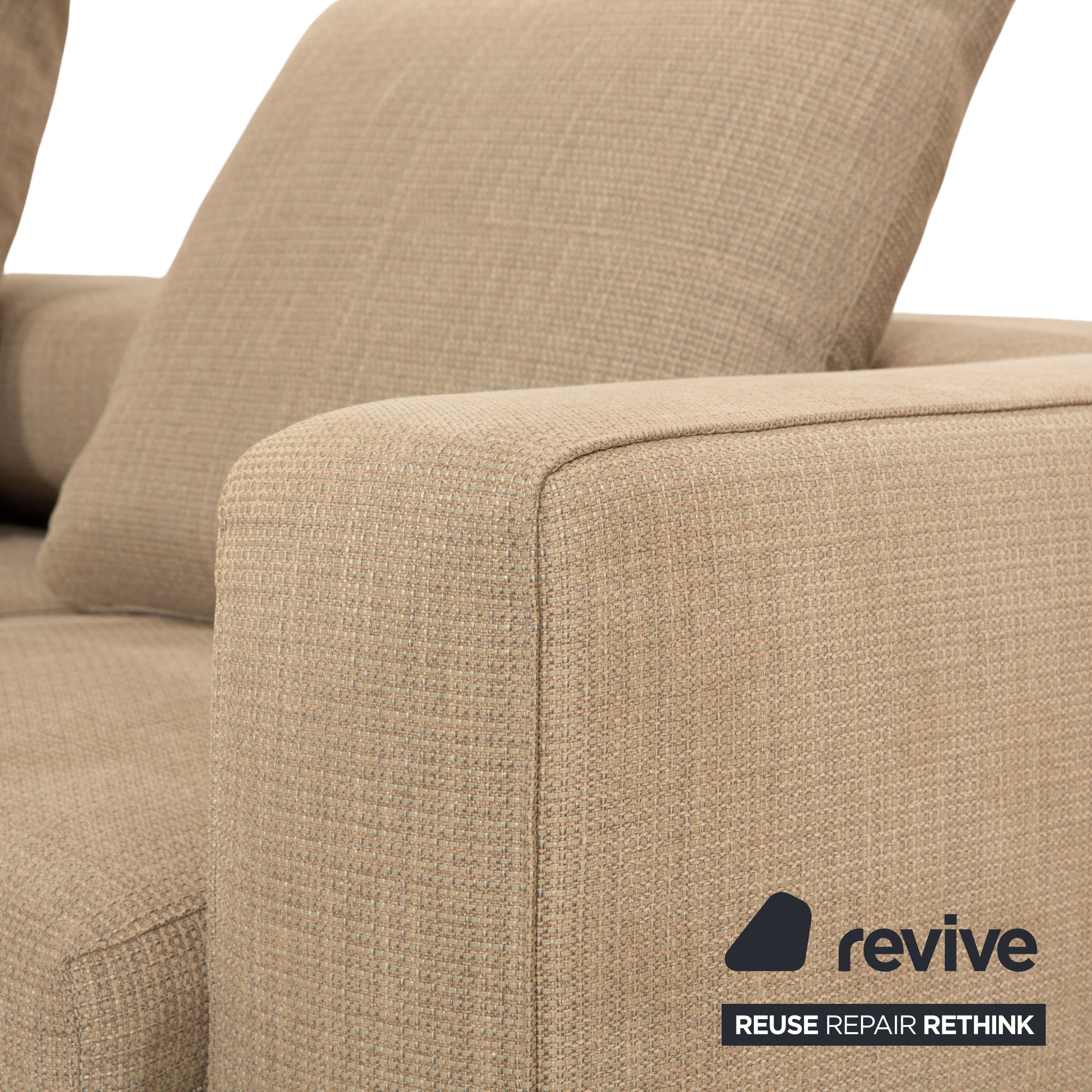 Molteni Turner Stoff Ecksofa Beige Sand Sofa Couch manuelle Funktion