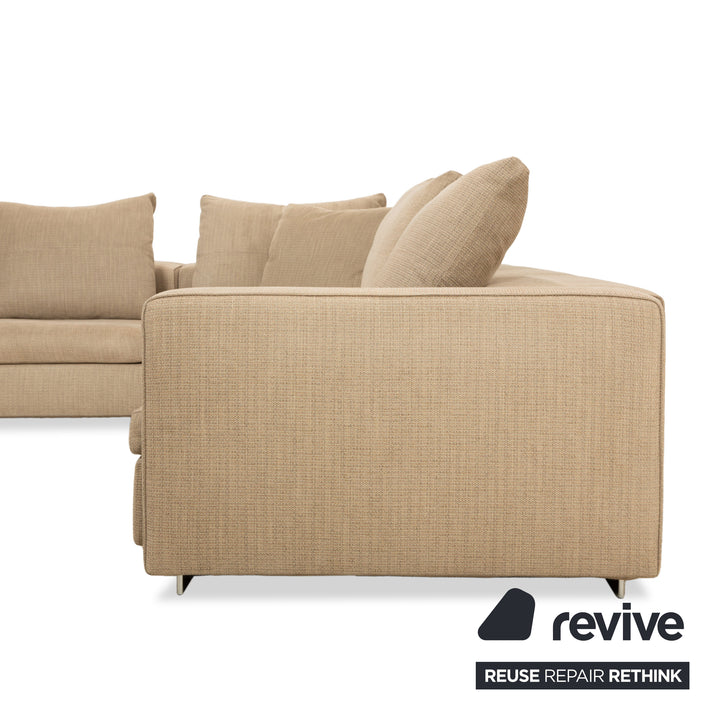 Molteni Turner Stoff Ecksofa Beige Sand Sofa Couch manuelle Funktion